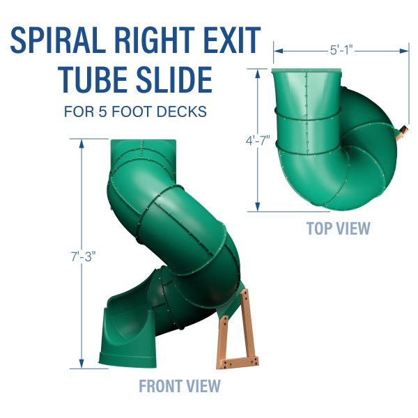 Spiral Right Exit Tube Slide for 5 Foot Decks - Image 3