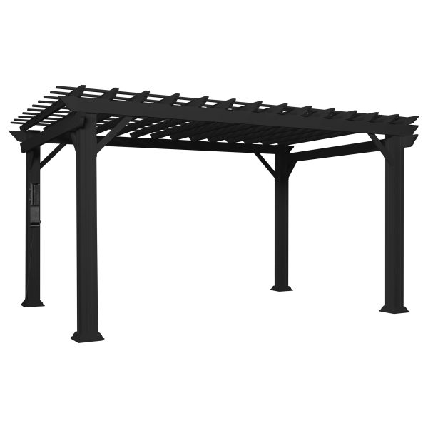 14x12 Stratford Traditional Steel Pergola With Sail Shade Soft Canopy - Image 2