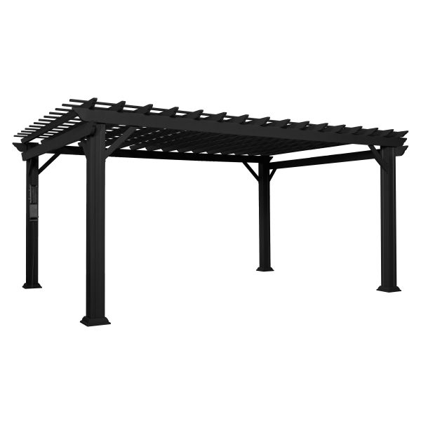 16x12 Stratford Traditional Steel Pergola With Sail Shade Soft Canopy - Image 2