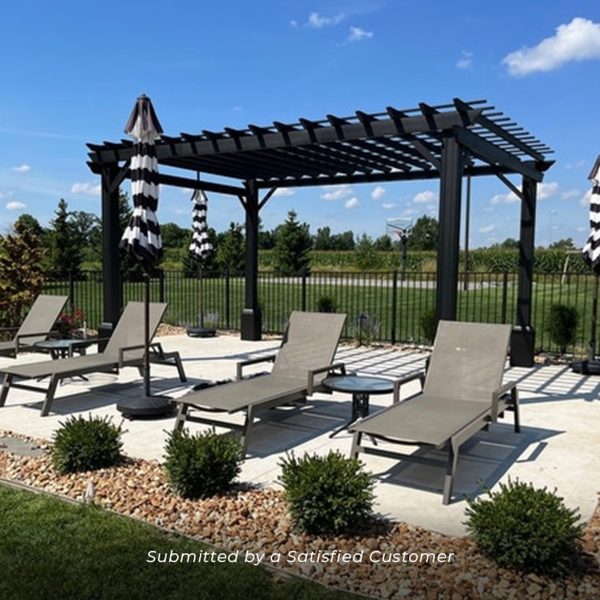 14x12 Stratford Traditional Steel Pergola With Sail Shade Soft Canopy - Image 9