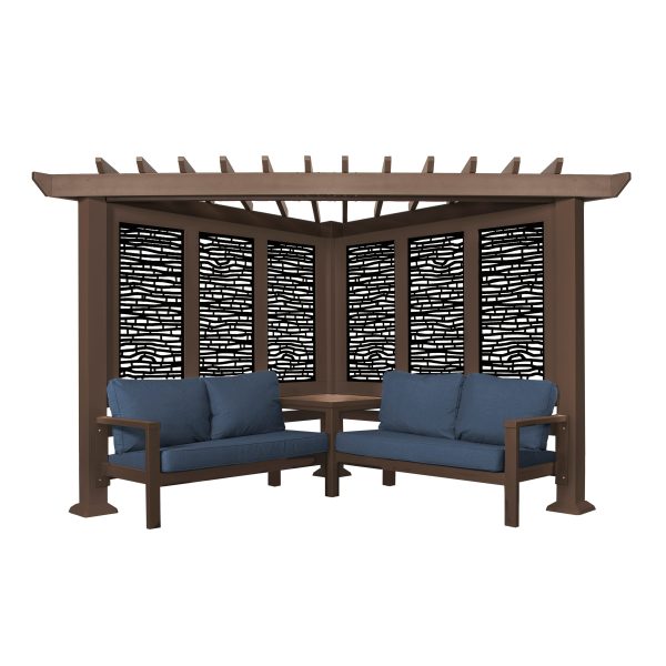 Hillsdale Traditional Steel Cabana Pergola with Conversational Seating - Image 2