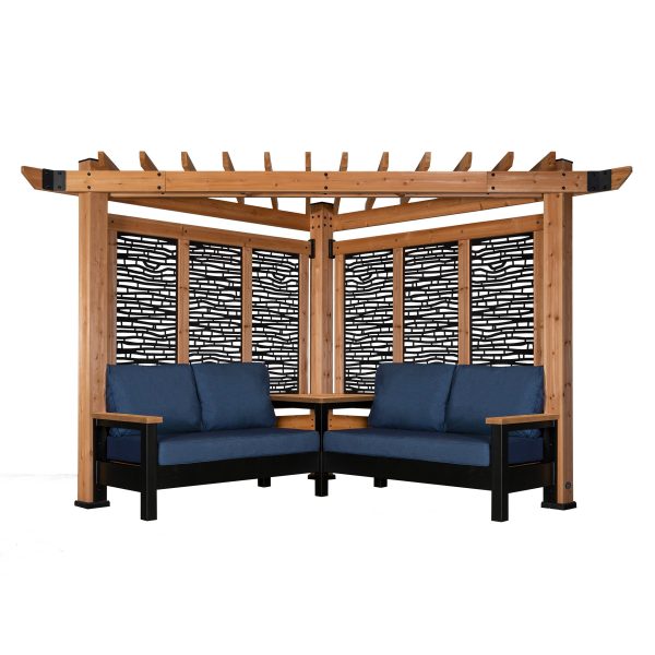 Tuscany Cabana Pergola with Conversation Seating - Bamboo Panels - Image 2