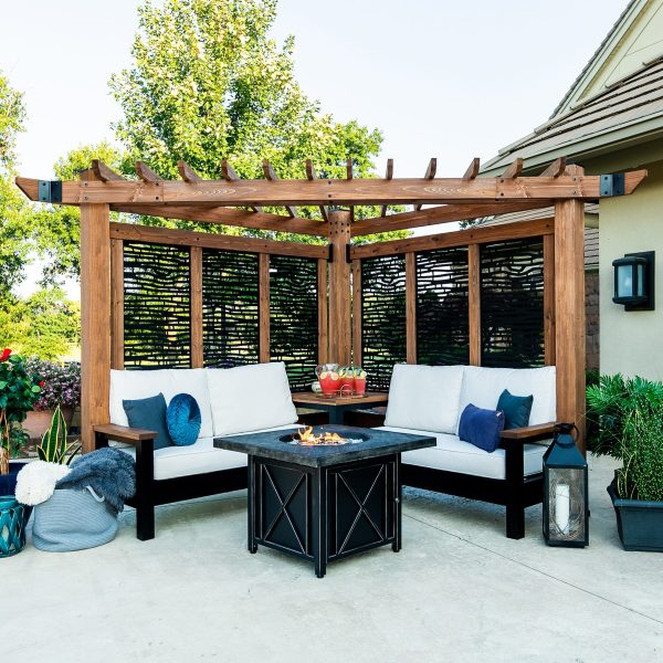 Tuscany Cabana Pergola with Conversation Seating - Bamboo Panels - Image 5