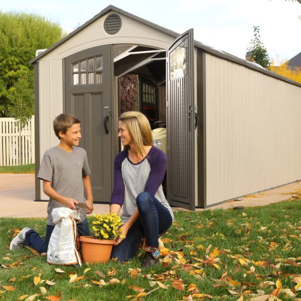 20 Ft. X 8 Ft. High-Density Polyethylene (Plastic) Outdoor Storage Shed with Steel-Reinforced Construction