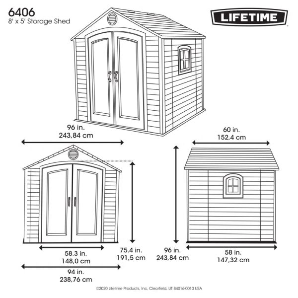 8 Ft. X 5 Ft. High-Density Polyethylene (Plastic) Outdoor Storage Shed with Steel-Reinforced Construction