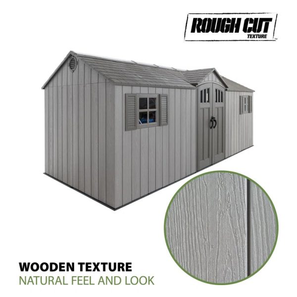 20 Ft. X 8 Ft. High-Density Polyethylene (Plastic) Outdoor Storage Shed with Steel-Reinforced Construction