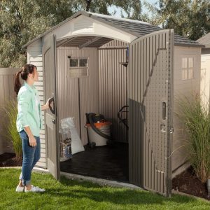 7 Ft. X 7 Ft. High-Density Polyethylene (Plastic) Outdoor Storage Shed with Steel-Reinforced Construction