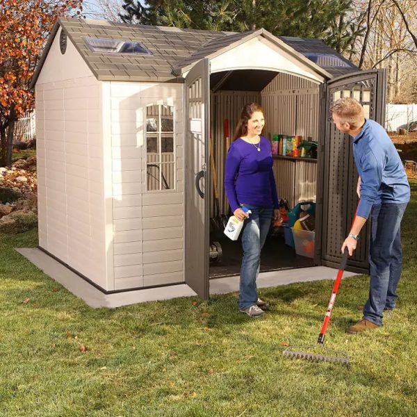 Lifetime 10ft x 8ft Outdoor Storage Shed with Carriage Doors - Image 2