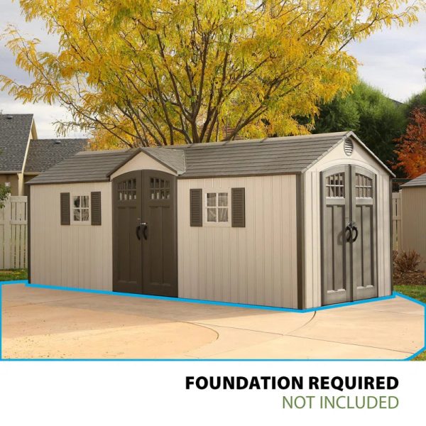 20 Ft. X 8 Ft. High-Density Polyethylene (Plastic) Outdoor Storage Shed with Steel-Reinforced Construction