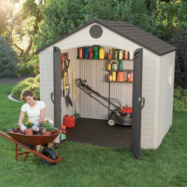 8 Ft. X 7.5 Ft. High-Density Polyethylene (Plastic) Outdoor Storage Shed with Steel-Reinforced Construction