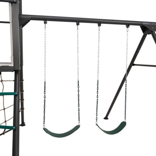 Adventure  Powder Coated Steel Swing Set with 2 Swing(S) , 1 Slide(S)