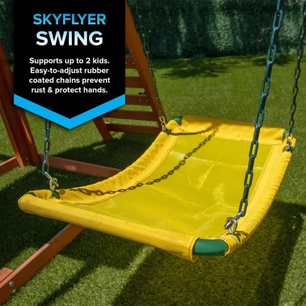 Sherwood Wooden Swing Set with Lifetime Warranty on 8' Double Wall Slide