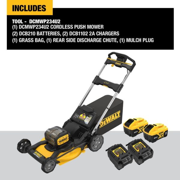 20V MAX 21 in. Brushless Cordless Battery Powered Push Lawn Mower Kit with (2) 10 Ah Batteries & Chargers - Image 2