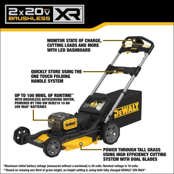 20V MAX 21 in. Brushless Cordless Battery Powered Push Lawn Mower Kit with (2) 10 Ah Batteries & Chargers - Image 3