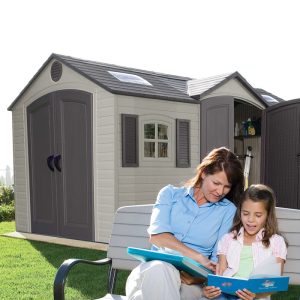 15 Ft. X 8 Ft. High-Density Polyethylene (Plastic) Outdoor Storage Shed with Steel-Reinforced Construction