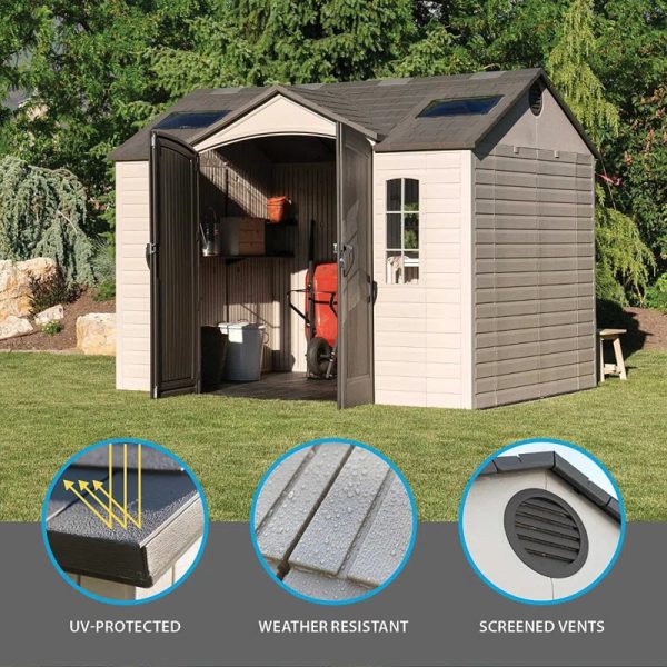 10 Ft. X 8 Ft. High-Density Polyethylene (Plastic) Outdoor Storage Shed with Steel-Reinforced Construction