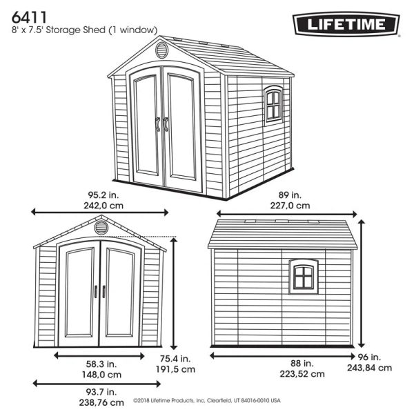 High-Density Polyethylene (Plastic) Steel Reinforced Outdoor Storage Shed