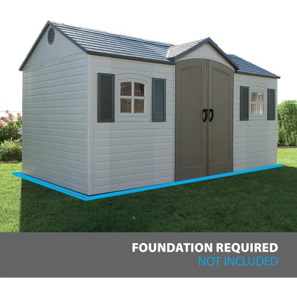 15 Ft. X 8 Ft. High-Density Polyethylene (Plastic) Outdoor Storage Shed with Steel-Reinforced Construction