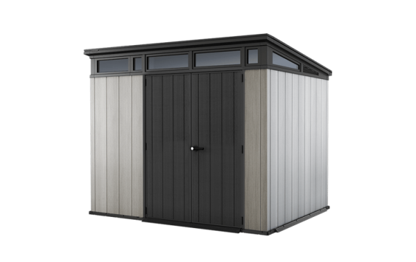 Keter Artisan 9x7 Foot Large Outdoor Shed with Floor with Modern Design for Patio Furniture