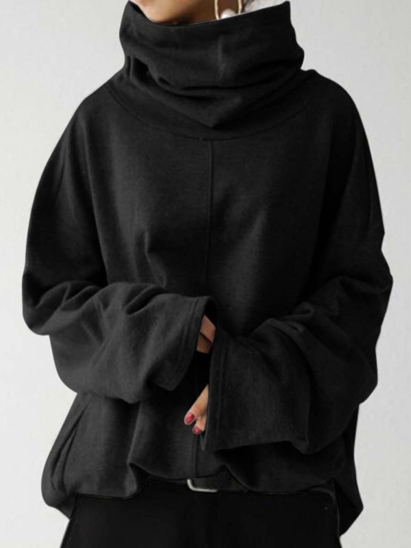 Women's Oversize Casual Long-sleeved Turtleneck Sweatshirt - Image 3