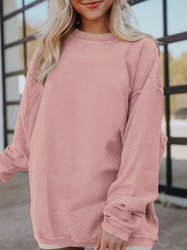 Casual and Comfortable Loose Round Neck Long Sleeve Sweatshirt - Image 3