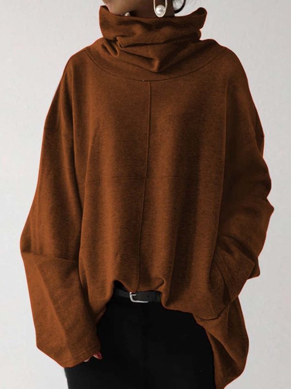 Women's Oversize Casual Long-sleeved Turtleneck Sweatshirt - Image 5