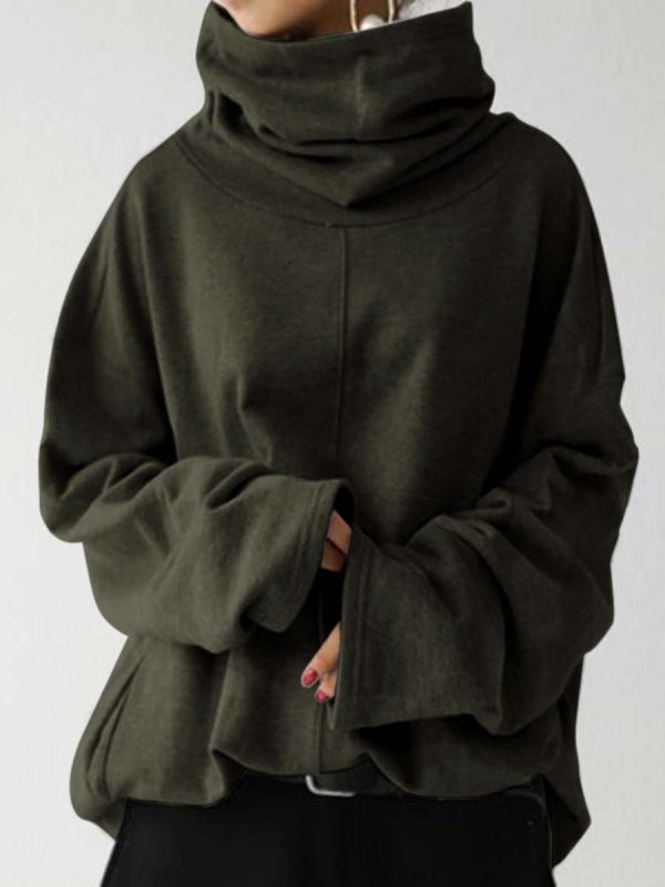 Women's Oversize Casual Long-sleeved Turtleneck Sweatshirt - Image 6