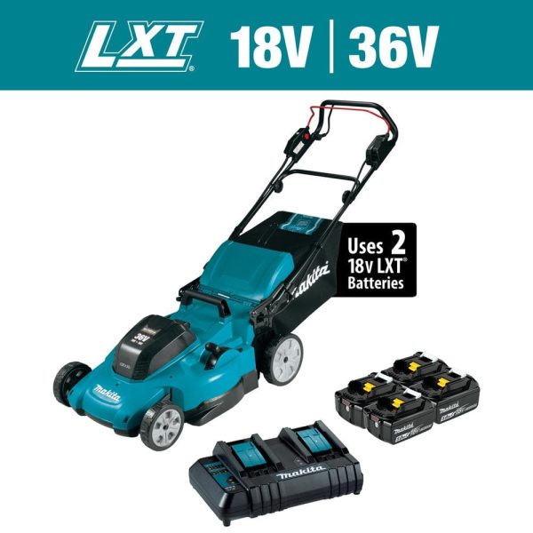 18V X2 (36V) LXT Lithium-Ion Cordless 21 in. Walk Behind Self-Propelled Lawn Mower Kit w/4 Batteries (5.0Ah)