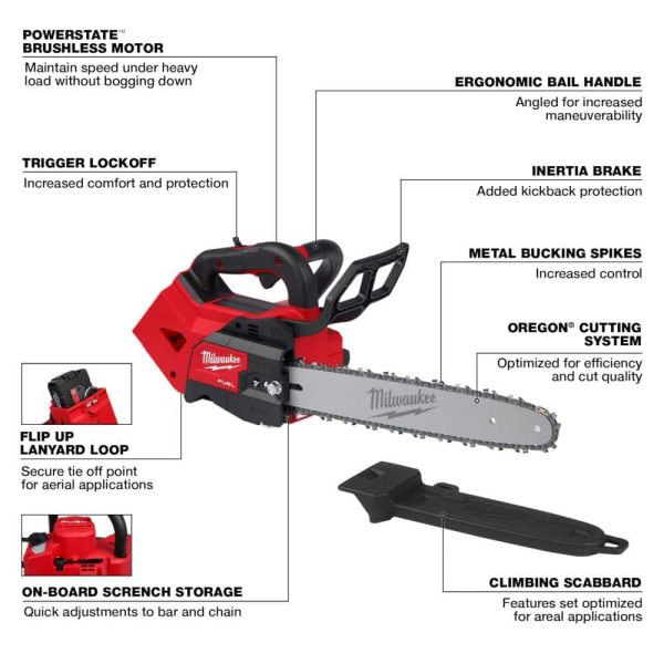 MilwaukeeM18 FUEL 14 in. Top Handle 18V Lithium-Ion Brushless Cordless Chainsaw & M18 FUEL 21 in. Dual Battery Mower Kit - Image 3