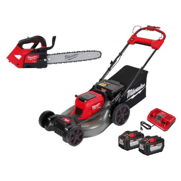 MilwaukeeM18 FUEL 14 in. Top Handle 18V Lithium-Ion Brushless Cordless Chainsaw & M18 FUEL 21 in. Dual Battery Mower Kit