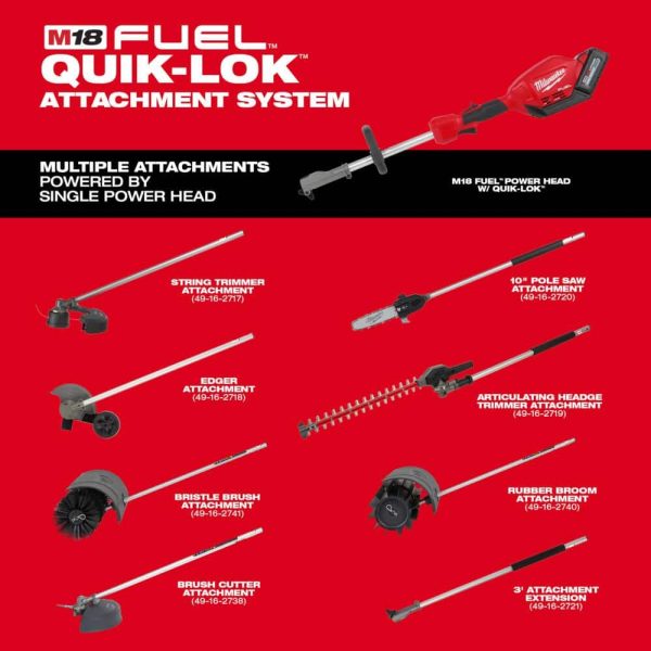 Milwaukee M18 FUEL 18V Cordless Mower, Dual Blower, String Trimmer, (4) QUIK-LOK Attachments, (5) 12.0 Ah Batteries, (2) Charger - Image 4