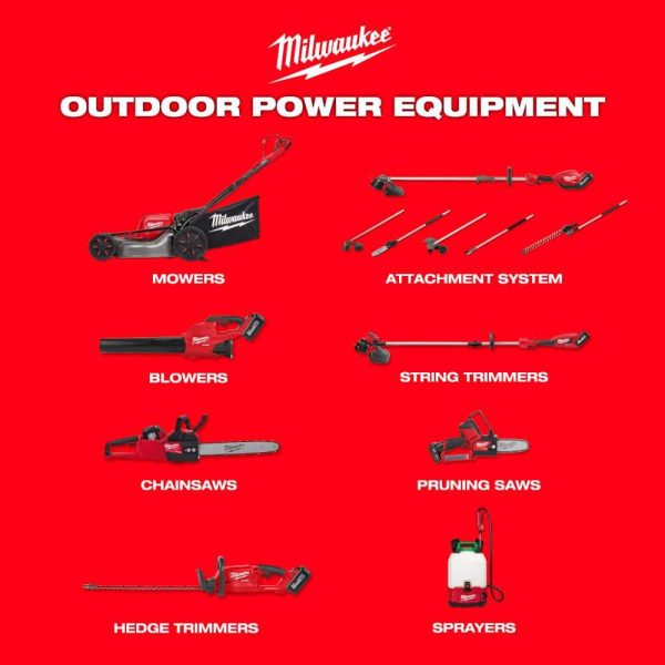 Milwaukee M18 FUEL 18V Cordless Mower, Dual Blower, String Trimmer, (4) QUIK-LOK Attachments, (5) 12.0 Ah Batteries, (2) Charger - Image 5