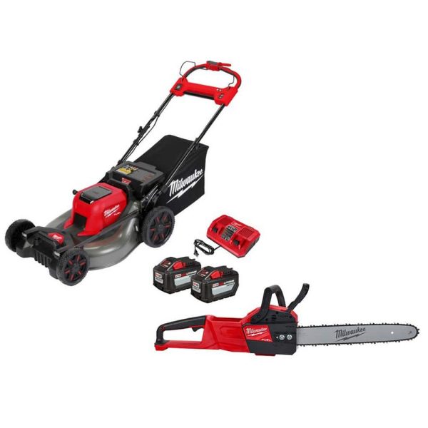 M18 FUEL Brushless Cordless 21 in. Dual Battery Self-Propelled Lawn Mower w/ Chainsaw, (2) 12.0Ah Batteries - Image 2