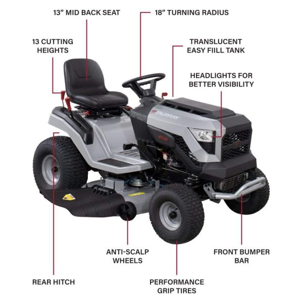 MT200 42 in. 19.0 HP 540cc EX1900 Series Briggs and Stratton Engine Automatic Gas Riding Lawn Tractor Mower - Image 3