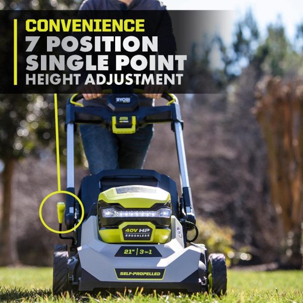 RYOBI 40-Volt HP Brushless 21 in. Cordless Battery Walk Behind Self-Propelled Lawn Mower (Tool Only) - Image 4