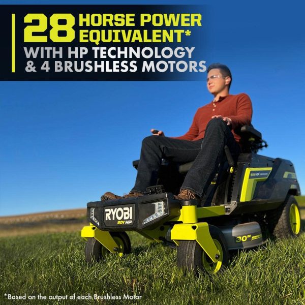 RYOBI 30 in. 80-Volt HP Brushless Battery Electric Cordless Zero Turn Mower, Blower, Backpack Battery - Batteries and Chargers - Image 6