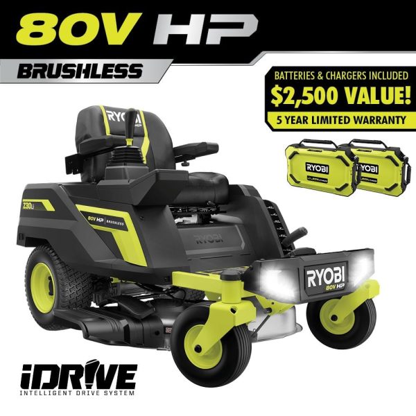 80V HP Brushless 30 in. Battery Electric Cordless Zero Turn Riding Mower with (2) 80V 10 Ah Batteries and Charger