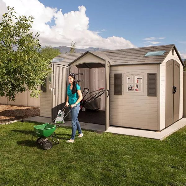 Lifetime 15′ x 8′ Dual-Entry Outdoor Storage Shed - Image 8