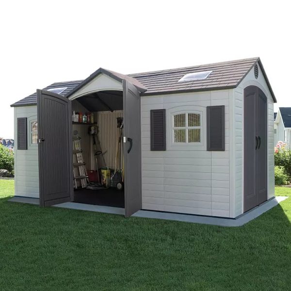 Lifetime 15′ x 8′ Dual-Entry Outdoor Storage Shed - Image 9