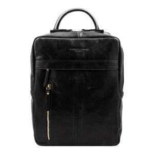 Schwarzer Cuoieria-Rucksack – echtes Leder, hergestellt in Italien