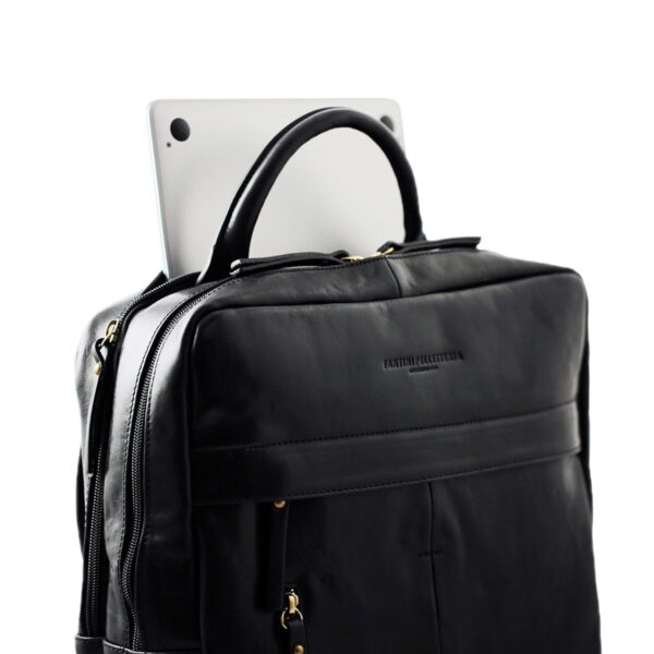 Schwarzer Cuoieria-Rucksack – echtes Leder, hergestellt in Italien - Image 4