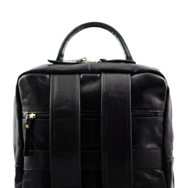 Schwarzer Cuoieria-Rucksack – echtes Leder, hergestellt in Italien - Image 3