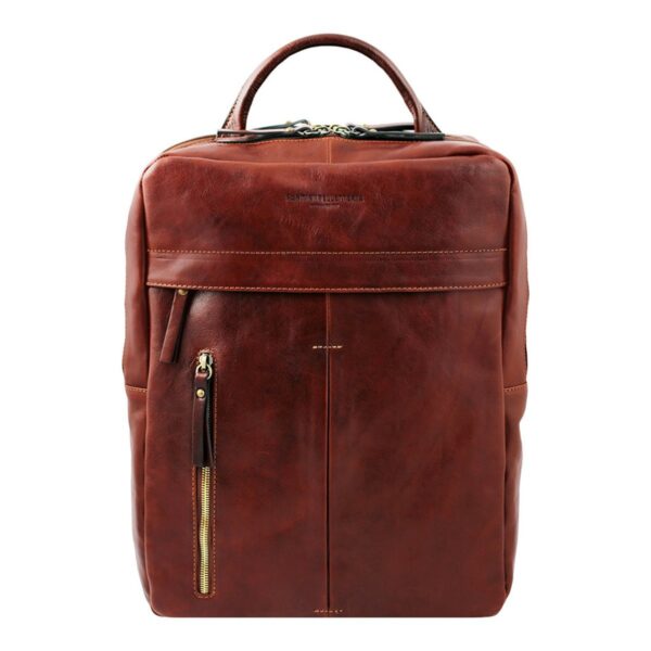 Ein eleganter und praktischer Rucksack: das große braune Rucksackmodell Cuoieria